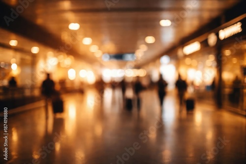 Wallpaper Mural Blurred airport transit space with warm glowing light effect for backdrop use Torontodigital.ca