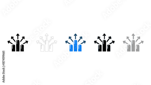 Distribution chart icon bundle for data analytics growth and reporting