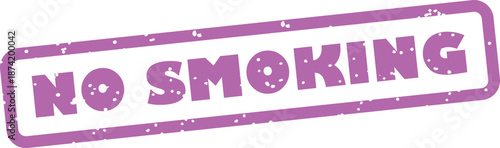 No smoking sign with purple stamp on white background