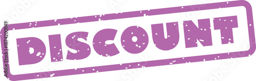 Purple discount stamp with white background
