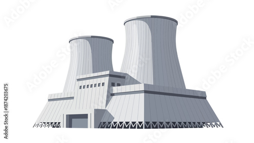 Industrial cooling towers, power plant structure, environmental technology, clean energy production