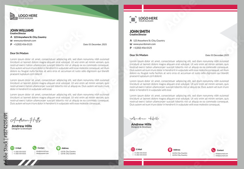 Corporate modern letterhead design bundle template with blue color. creative modern letterhead design template for your project.