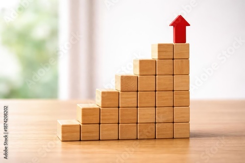Stacked wooden blocks formi...