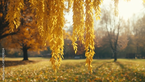 Colorful fall foliage on a ...