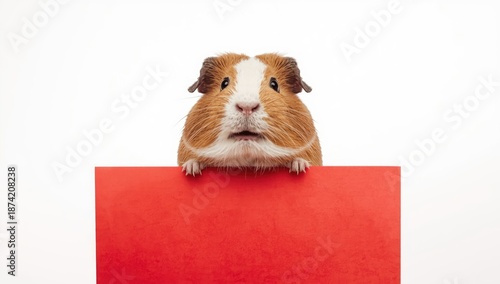 Guinea pig with paws draped...