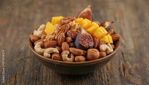 Dried fruits and nuts in a ...