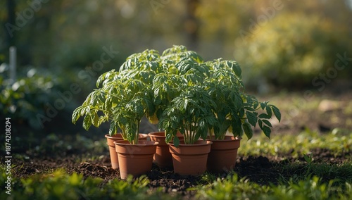 Container-grown tomato seed...