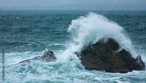 Sea spray and high surf hit...