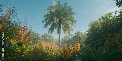 Tall palm tree featuring vi...