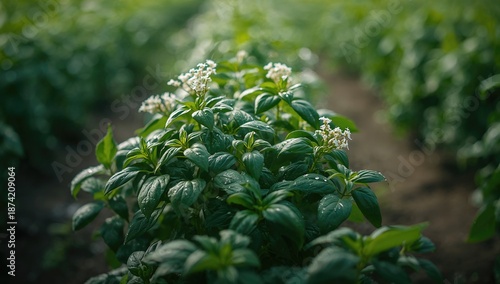 Detailed view of basil with...