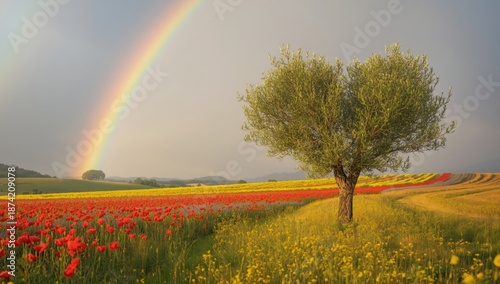 Olive tree forming a heart ...