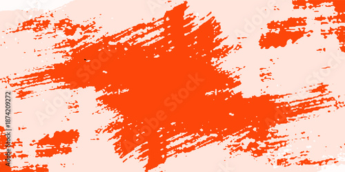 Red rusty panel background with white brush strokes - Weathered metal board in autumn colors in modern grunge style. eps 10