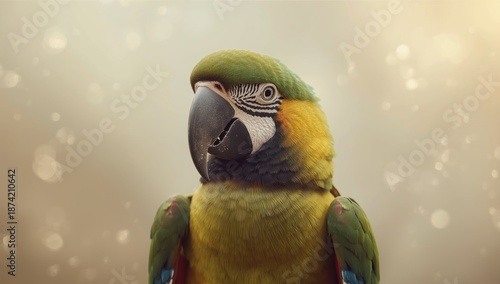 Brightly colored macaw bird...