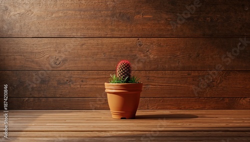 A small cactus in a contain...