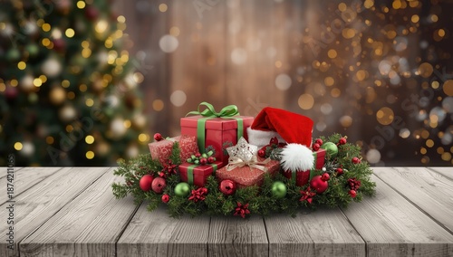 Festive holiday decor featu...