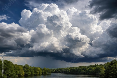 Billowing white and grey cl...