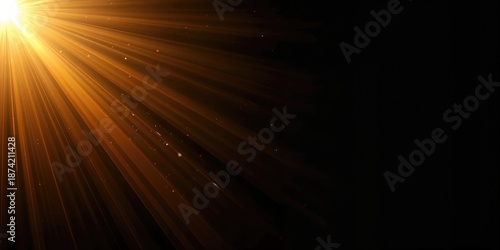 Isolated warm sun rays on b...