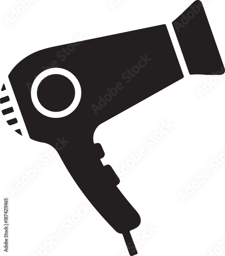 Hair Dryer icon white background.