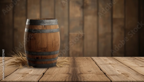 Vintage oak barrel situated...