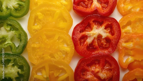 Colorful bell pepper slices...