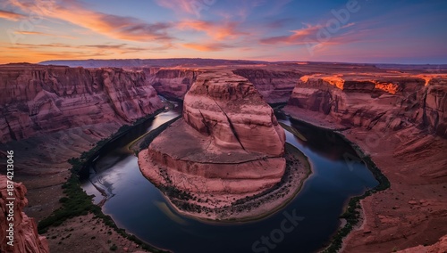 Horseshoe Bend of Colorado River, geological formation, river meander, erosion risk awareness