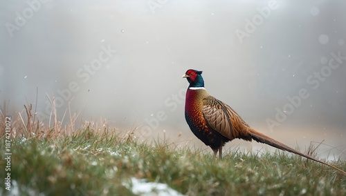 Brightly colored pheasant d...