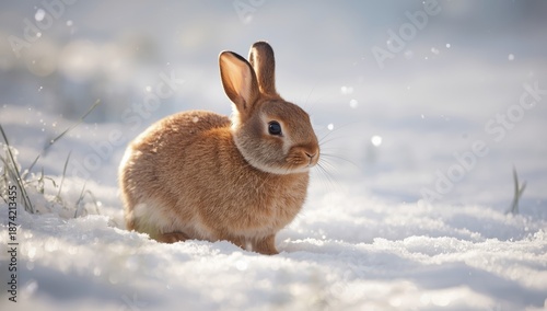 Winter scene with a brown r...