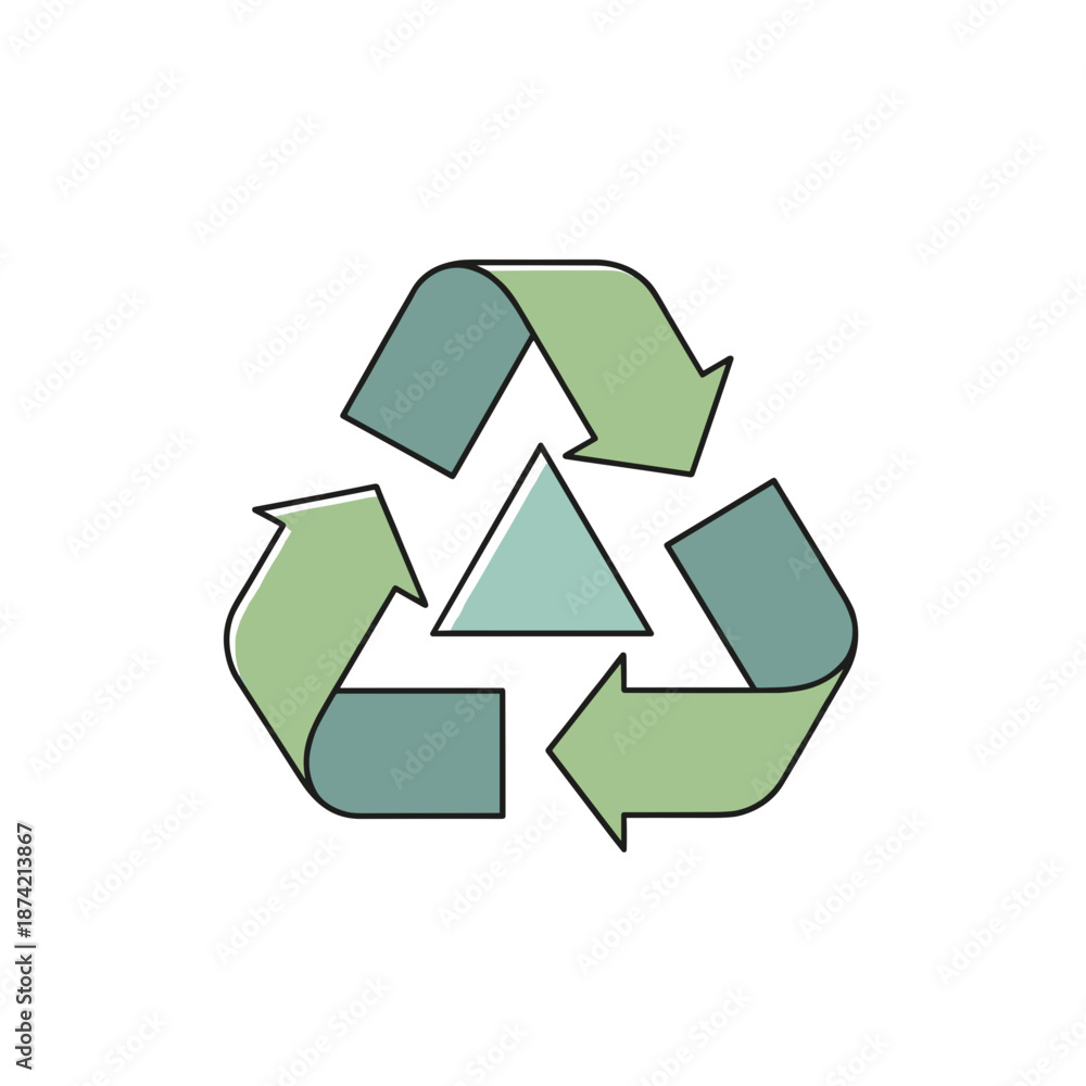 Obraz premium Recycling ikon representing sustainability and environmental consciousness on transparent background