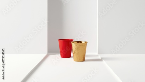 Pair of colorful cups on a ...