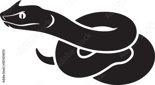 Trimeresurus salazar icon in silhouette white background.