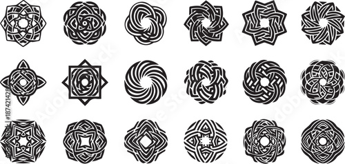 Intricate Celtic Knot and Geometric Mandala Ornament Collection