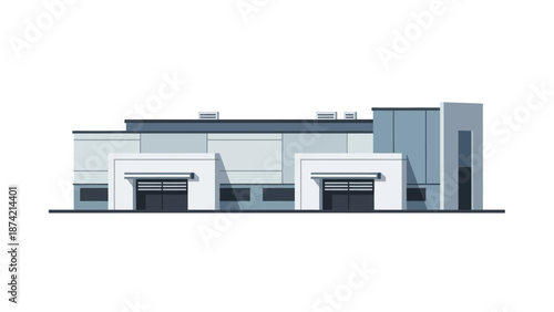 Modern Commercial Building with Multiple Entrance Bays