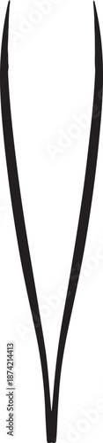 tweezers in silhouette white background.