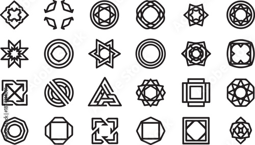 Minimalist Geometric Logo and Abstract Symbol Collection