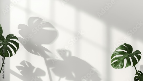 White wall with shadows of ...