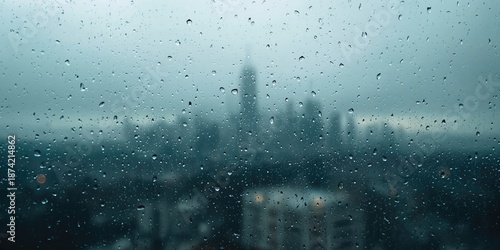 Rain droplets on a window w...
