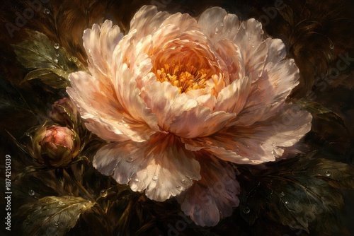 Oil painting close up rende...