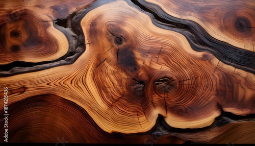 exotic burl wood block with beautiful natural grain texture