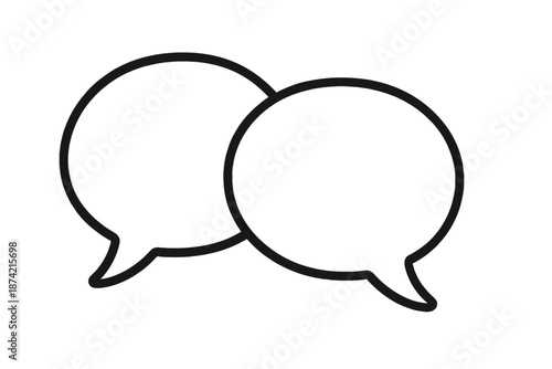 Discussion bubbles showing conversation and communication between people in a simple design