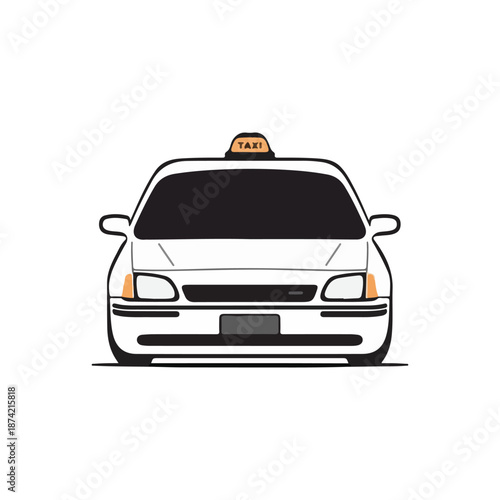 taxi car isolated on white