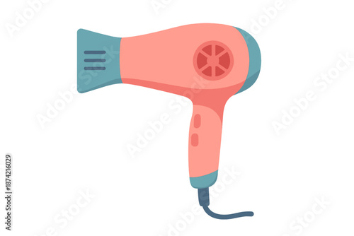 Dryer used in a bathroom for styling hair on a weekday morning while preparing for a day out