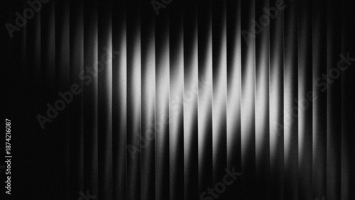 Schilderij op canvas Black white wave fractal glass gradient blurred background, abstract transparent glass trendy wallpaper grainy noise texture