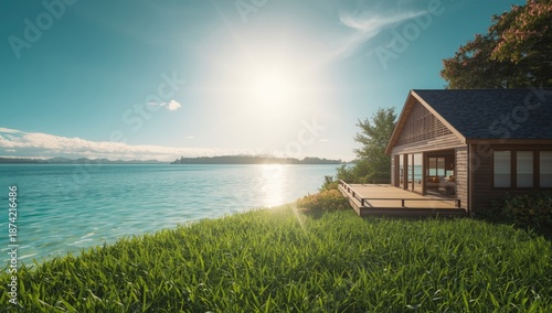 Vivid seaside landscape fea...