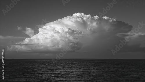 Ocean horizon with jagged c...