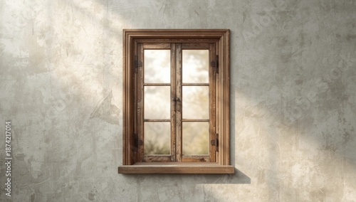 Old-fashioned rustic window...