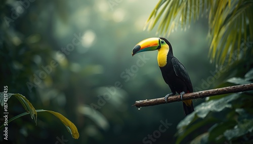 Keel-billed Toucan resting ...