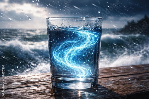 Electric blue wave patterns...