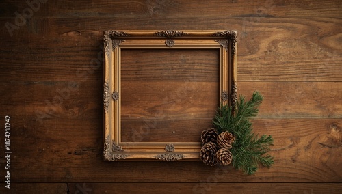 Wooden vintage frame with c...