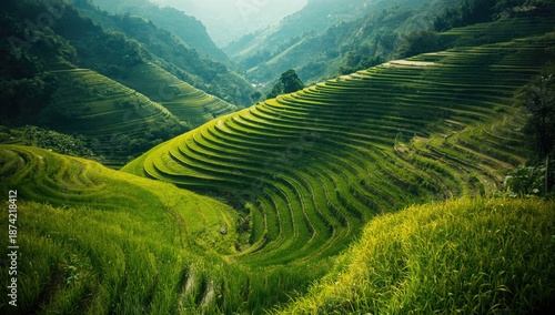 Step-like rice paddies in M...