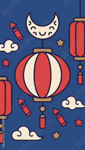 Chinese New Year Lanterns and Fireworks